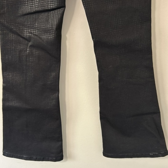 Frame Denim Le Crop Mini Boot Cut Mid Rise Houndstooth Shine Black Sz 24 NEW - Picture 9 of 14